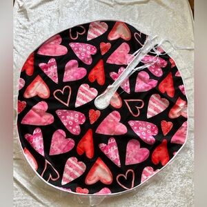 Tree Skirt , heart pattern- Black and Pink